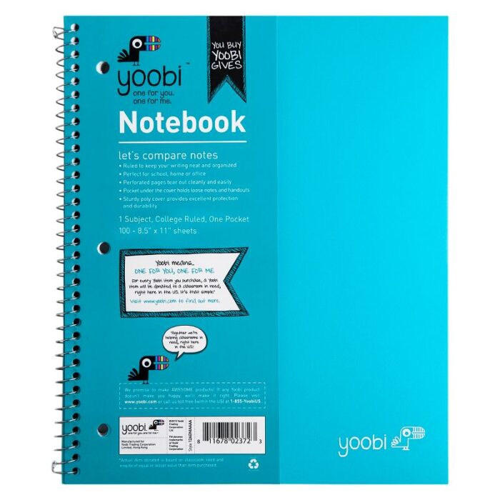 Spiral College Ruled 1 Subject Notebook 100 Sheets - Yoobi™ - Agora ...