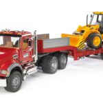 Bruder 02813 Mack Granite Truck with Low Loader and JCB 4CX Backhoe Loader 40.12.9